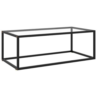 Salontafel met gehard glas 100x50x35 cm zwart