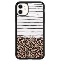 iPhone 11 glazen hardcase - Leopard lines - thumbnail