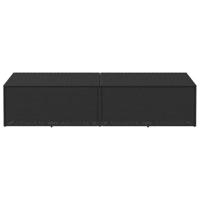 Tuinbox 220x50x58 cm poly rattan zwart - thumbnail