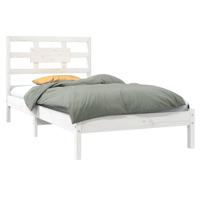 Bedframe massief hout wit 90x190 cm - thumbnail
