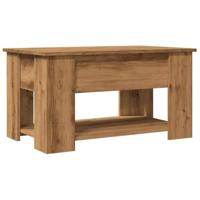 Salontafel 79x49x41 cm bewerkt hout artisanaal eikenkleur - thumbnail