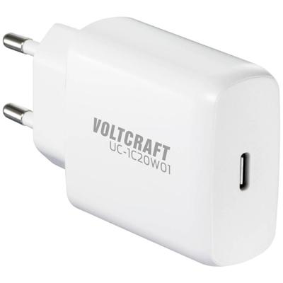 VOLTCRAFT UC-1C20W01 USB-oplader 20 W 1x USB-C Fast Charge, USB PD 3.0 Wit Binnen GaN VOLTCRAFT UC-1C20W01 USB-oplader 20 W 1x USB-C Fast Charge, USB PD 3.0 Wit Binnen GaN