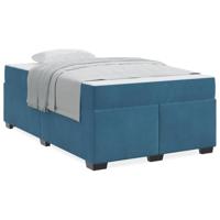Bedframe met matras met matras Donkerblauw 120 x 190 cm Fluweel - thumbnail