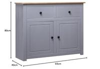 Dressoir Panama Range 93x40x80 cm massief grenenhout grijs - thumbnail