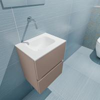 MONDIAZ ADA 40cm toiletmeubel smoke. LEX wastafel talc midden zonder kraangat - thumbnail