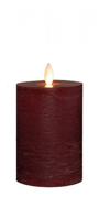 Stompkaars rustiek wax bewegende vlam 10x7,5 cm bordeaux Anna's Collection - Annas collection - thumbnail