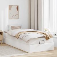 Ottoman bed met matras 120x190 cm kunstleer wit - thumbnail