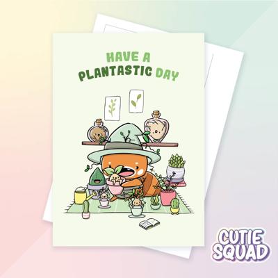 CutieSquad Ansichtkaart - Have a plantastic day
