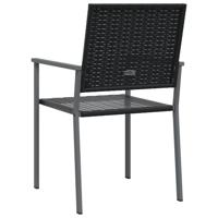 Tuinstoelen 4 st 54x62,5x89 cm poly rattan zwart - thumbnail