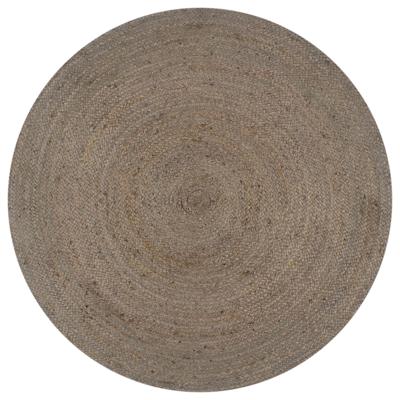VidaXL Vloerkleed handgemaakt rond 90 cm jute grijs