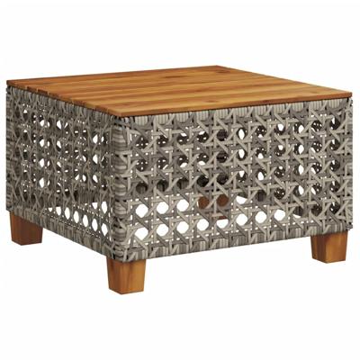 7-delige Loungeset met kussens poly rattan grijs - thumbnail