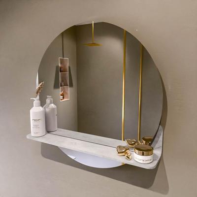 MONDIAZ SPOT spiegel rond 60cm met Spiegelplanchet kleur Opalo.