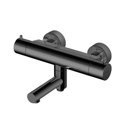 Hotbath Cobber Thermostatische Badkraan met uitloop Zwart Chroom B020 Hotbath Cobber Thermostatische Badkraan met uitloop Zwart Chroom B020