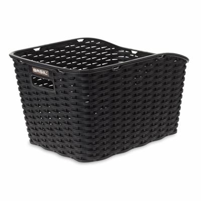 Basil weave wp - fietsmand - achterop - zwart