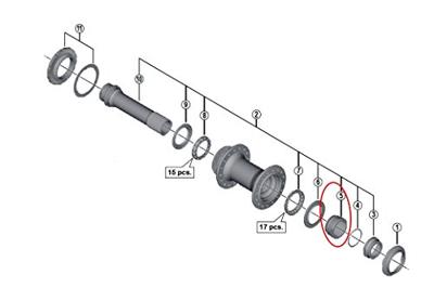 Shimano conus xt rechts voor y24606000