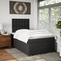 Boxspring met matras kunstleer zwart 120x200 cm - thumbnail