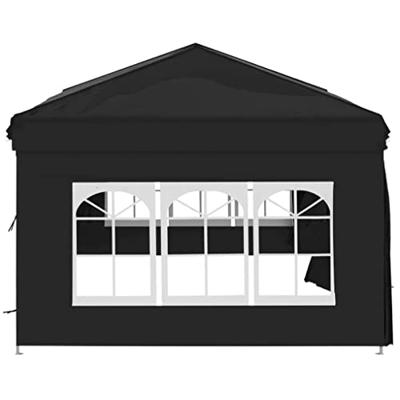 Partytent inklapbaar met zijwanden 3x6 m zwart - thumbnail
