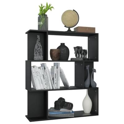 Boekenkast/kamerscherm 80x24x96 cm bewerkt hout zwart