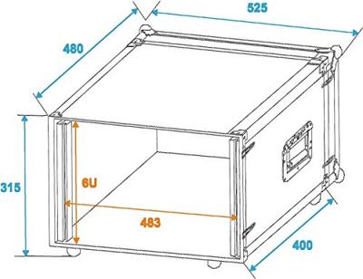 ROADINGER Effect Rack CO DD, 6U, 38cm deep, black