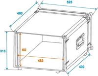 Roadinger CO DD 19 inch rack 6 HE Hout Incl. greep - thumbnail