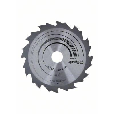 Bosch Accessoires Cirkelzaagblad Standard for Wood Speed 190 x 30 x 2,6 mm, 12 1st - 2608640800 Bosch Accessoires Cirkelzaagblad Standard for Wood Speed 190 x 30 x 2,6 mm, 12 1st - 2608640800