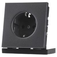 Jung LS990 wandcontactdoos 1-voudig met randaarde antraciet