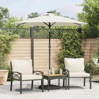 VidaXL Parasol met stalen paal 225x225x212 cm wit - thumbnail