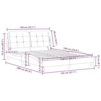 Bedframe met LED zonder matras "Zadar" kunstleer wit en zwart 140x190 cm - thumbnail