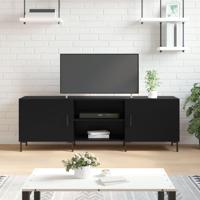 Tv-meubel 150x30x50 cm bewerkt hout zwart - thumbnail