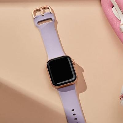 Soft siliconen bandje met gespsluiting - Pastel paars - Geschikt voor Apple Watch 38mm / 40mm / 41mm / 42mm