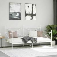 Slaapbank zonder matras 100x190 cm staal wit - thumbnail