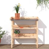 VidaXL Plantentafel met schappen 78x38x82,5 cm massief vurenhout - thumbnail