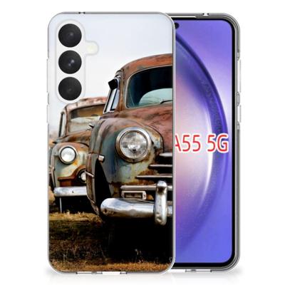 Samsung Galaxy A55 | Siliconen hoesje | met foto Vintage Auto