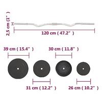 Halter gebogen met gewichten 90 kg - thumbnail
