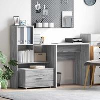 Bureau met lade Grijs sonoma 131,5 x 50 x 106,5 cm Bewerkt hout - thumbnail