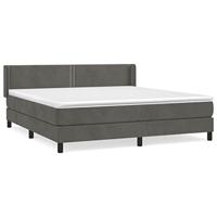 Boxspring met matras fluweel donkergrijs 160x200 cm - thumbnail