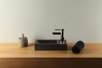 Hartstein Natursteinwaschbecken 38 cm Hahnloch rechts BE-020mk - thumbnail
