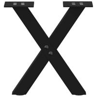 Salontafelpoten 2 st X-vormig 40x(30-31) cm staal zwart - thumbnail