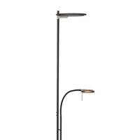 Steinhauer Led leeslamp 2-lichtsTuround 40w - 2200-4000K - 187cm zwart smoke glas - 2989ZW - thumbnail
