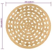 Vloerkleed handgemaakt 210 cm gevlochten jute - thumbnail