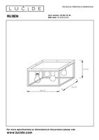 Lucide RUBEN - Plafonnière - 4xE27 - Zwart - thumbnail