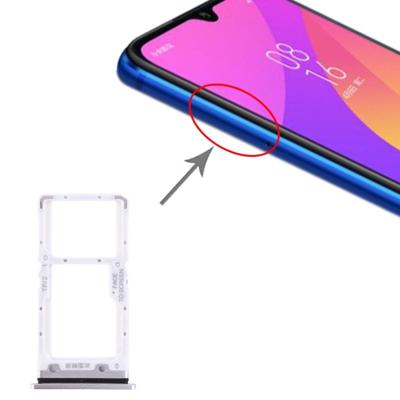 SIM-kaart lade + SIM-kaart lade/micro SD-kaart lade voor Xiaomi mi CC9 (zilver)