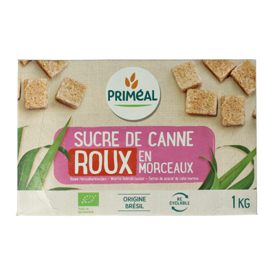 Primeal Bruine rietsuiker klontjes bio 1 Kilogram