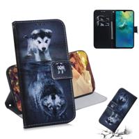 Wolf en hond patroon gekleurde tekening horizontale Flip lederen case voor Huawei mate 20 met houder & card slots & portemonnee - thumbnail