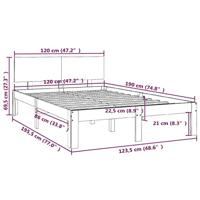 Bedframe massief hout 120x190 cm - thumbnail