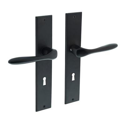 Deurkruk Banaan met schild 236x44x5mm SL 72mm zwart