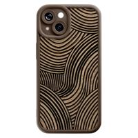 iPhone 15 bruine case - Ebony waves - thumbnail