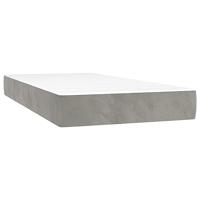 Boxspring met matras fluweel lichtgrijs 200x200 cm - thumbnail