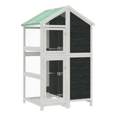 VidaXL Volière 97x81x152 cm massief grenenhout grijs VidaXL Volière 97x81x152 cm massief grenenhout grijs
