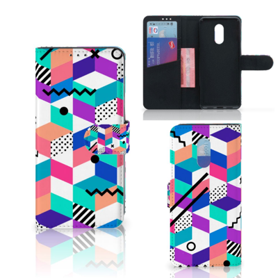 OnePlus 7 Book Case Blokken Kleurrijk OnePlus 7 Book Case Blokken Kleurrijk